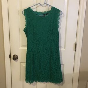 Green Dress with Lace Detailing